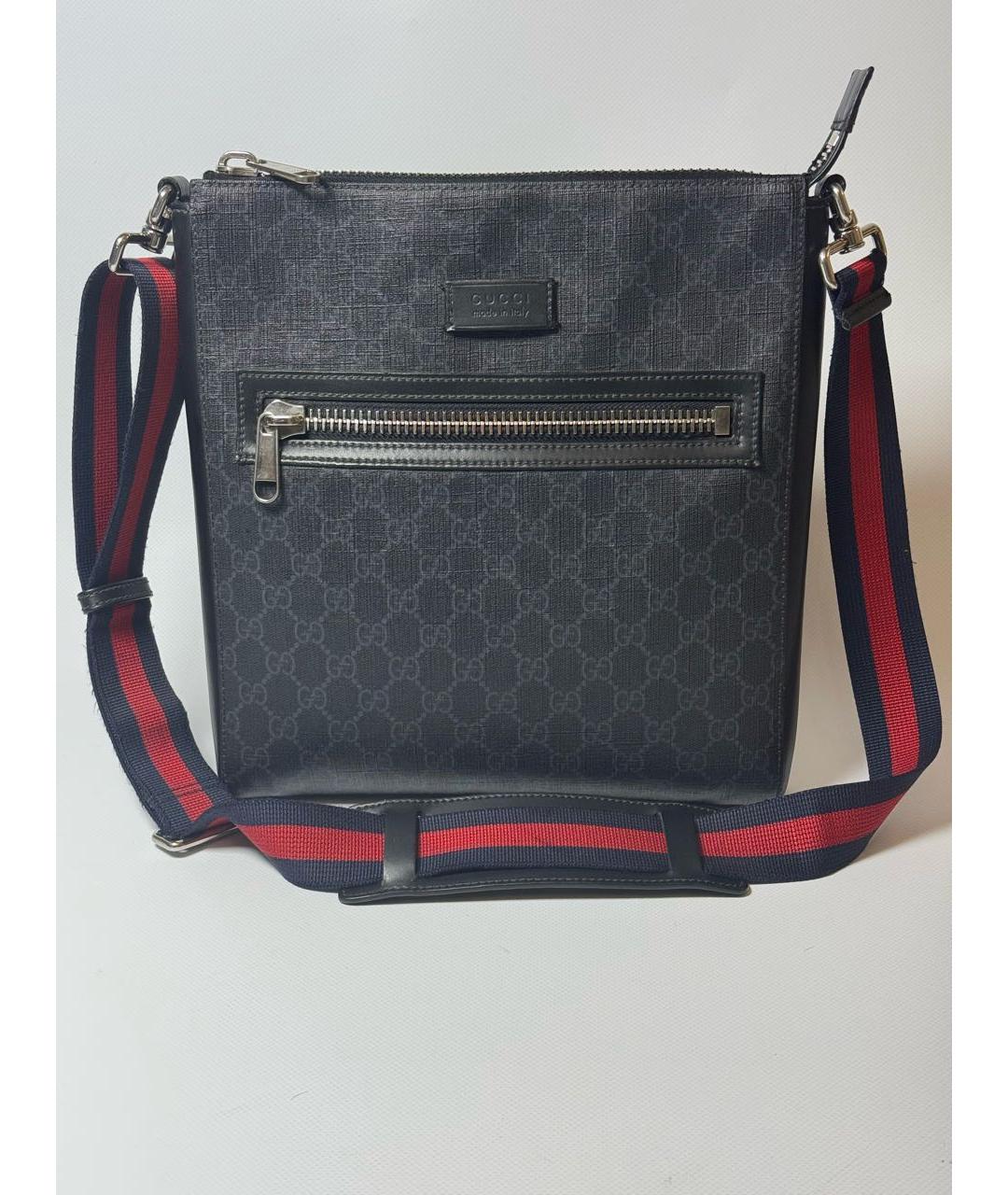 GUCCI Антрацитовая кожаная сумка на плечо, фото 9