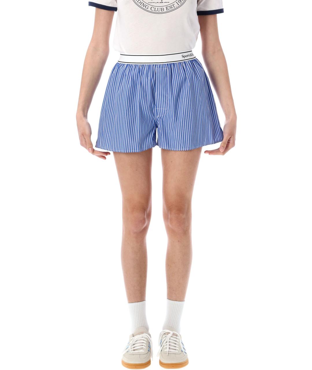 SPORTY AND RICH Голубые хлопковые шорты, фото 2