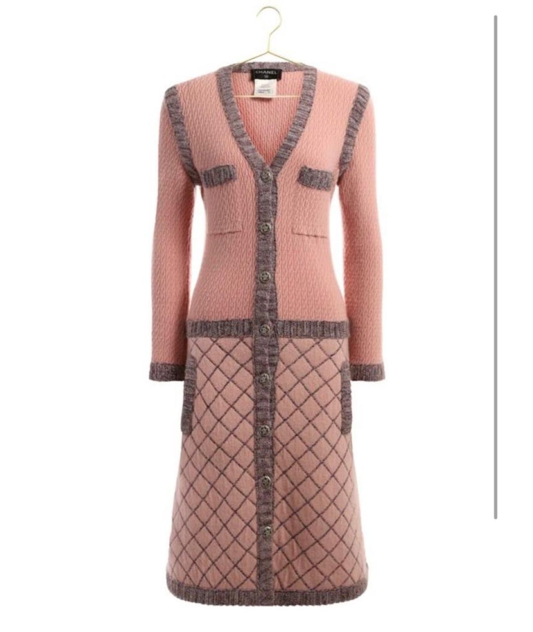 CHANEL Розовое кашемировое повседневное платье, фото 4