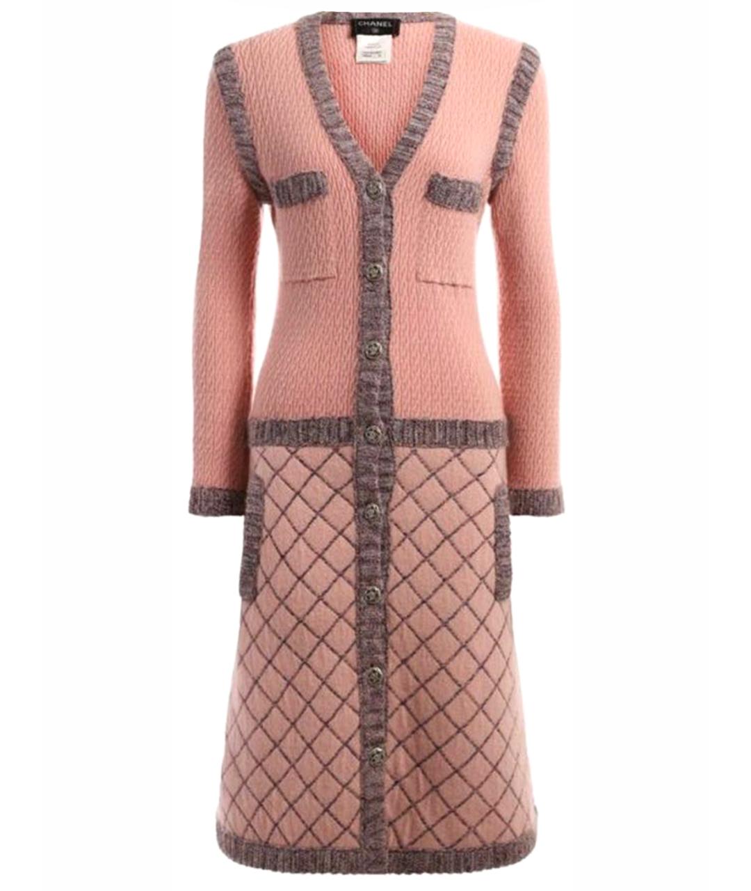 CHANEL Розовое кашемировое повседневное платье, фото 1