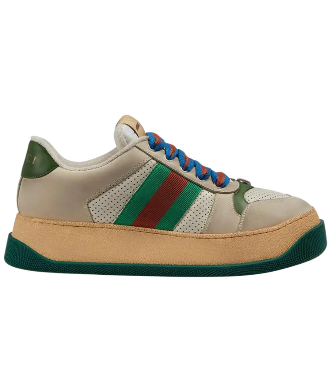 GUCCI Бежевые низкие кроссовки / кеды, фото 1