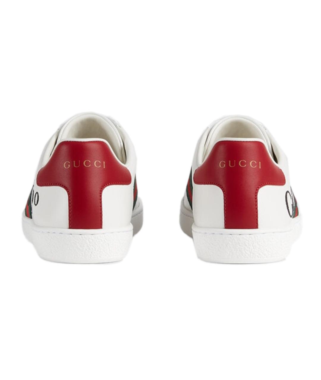 GUCCI Белые кожаные кеды, фото 5