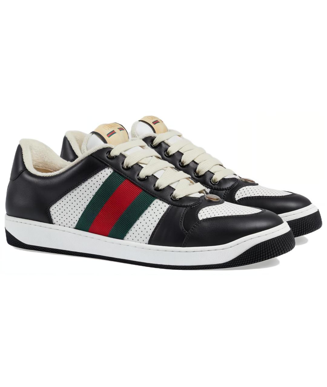 GUCCI Черные низкие кроссовки / кеды, фото 3