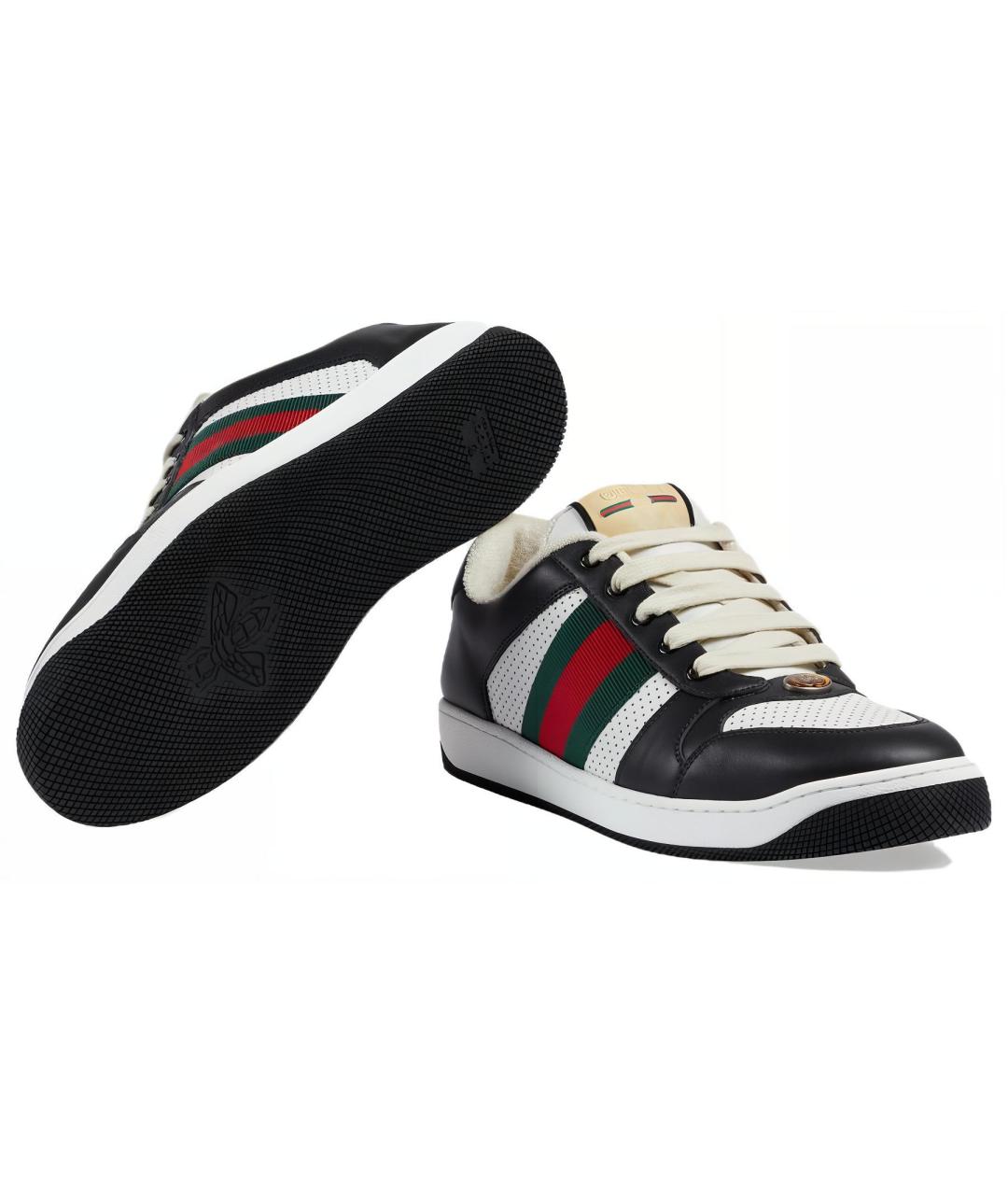 GUCCI Черные низкие кроссовки / кеды, фото 6
