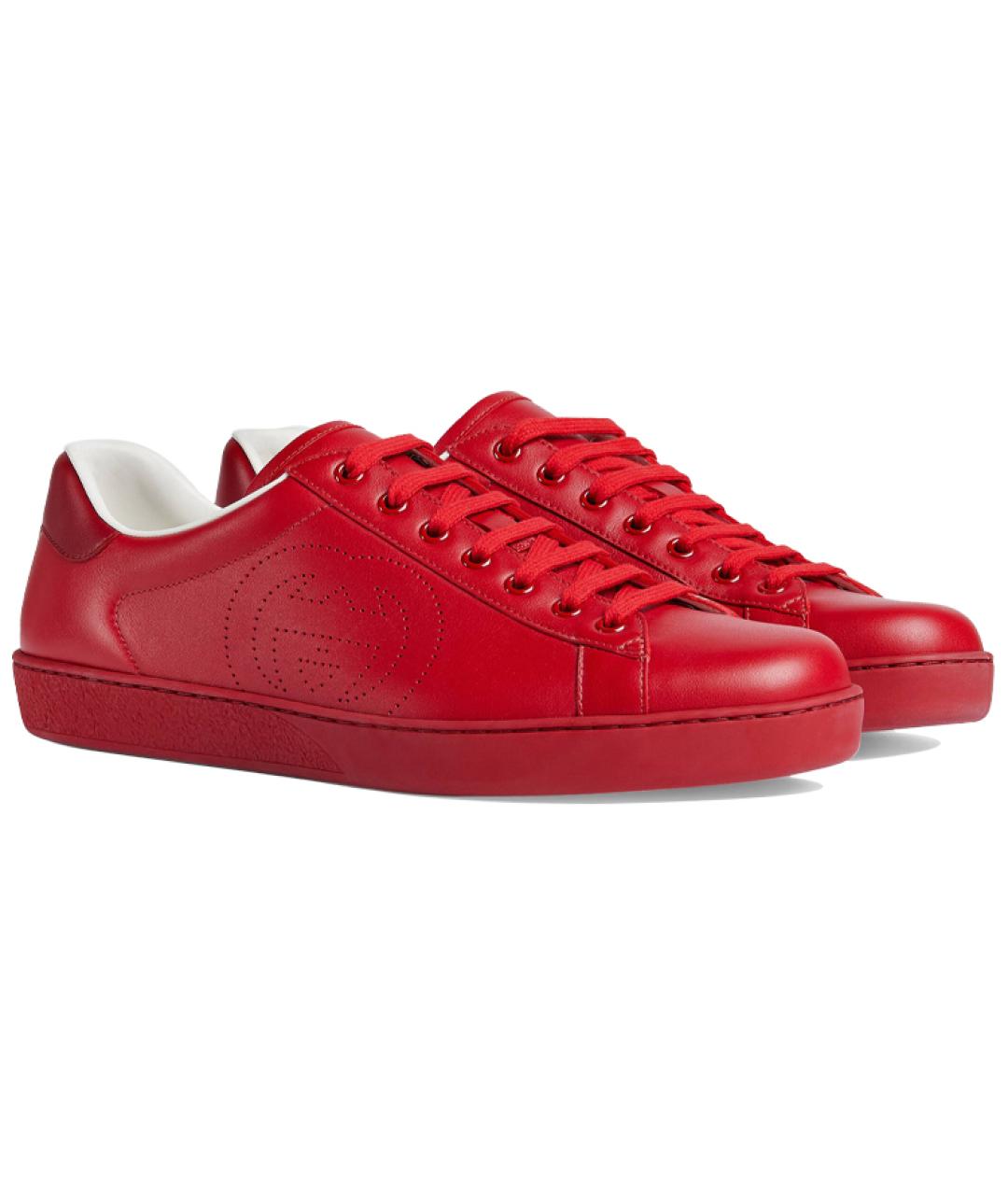 GUCCI Красные низкие кроссовки / кеды, фото 3