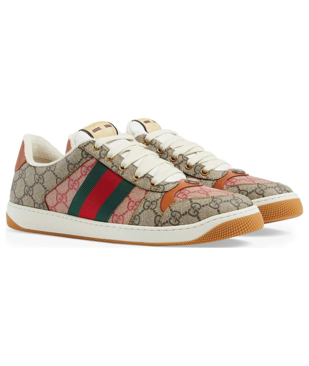 GUCCI Бежевые низкие кроссовки / кеды, фото 3