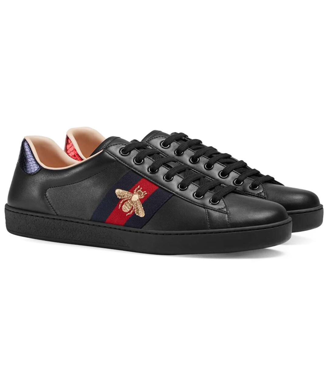 GUCCI Черные низкие кроссовки / кеды, фото 3