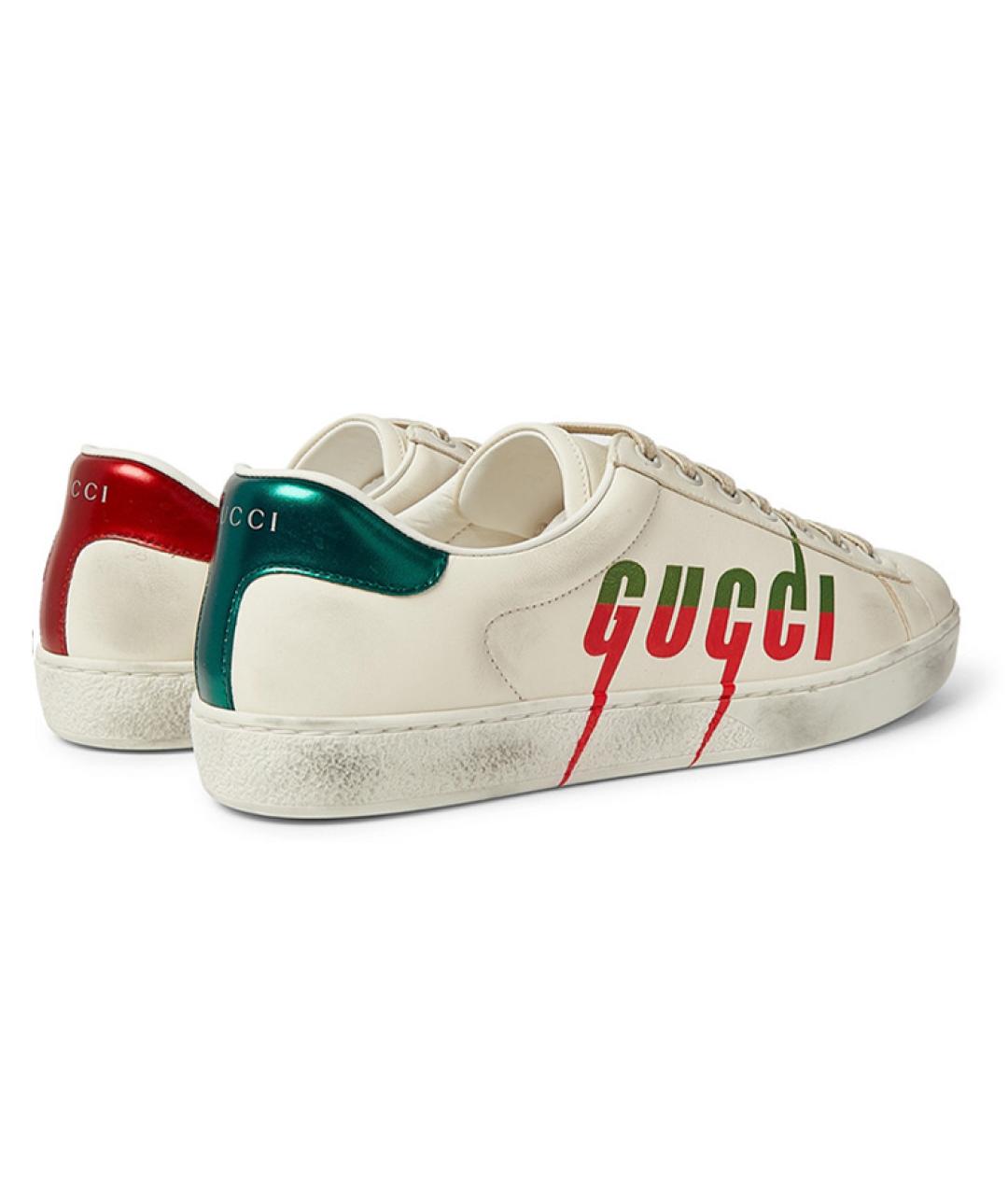 GUCCI Белые низкие кроссовки / кеды, фото 4