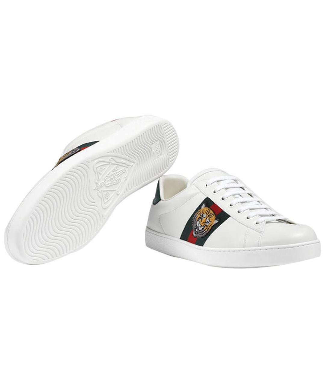 GUCCI Белые низкие кроссовки / кеды, фото 6