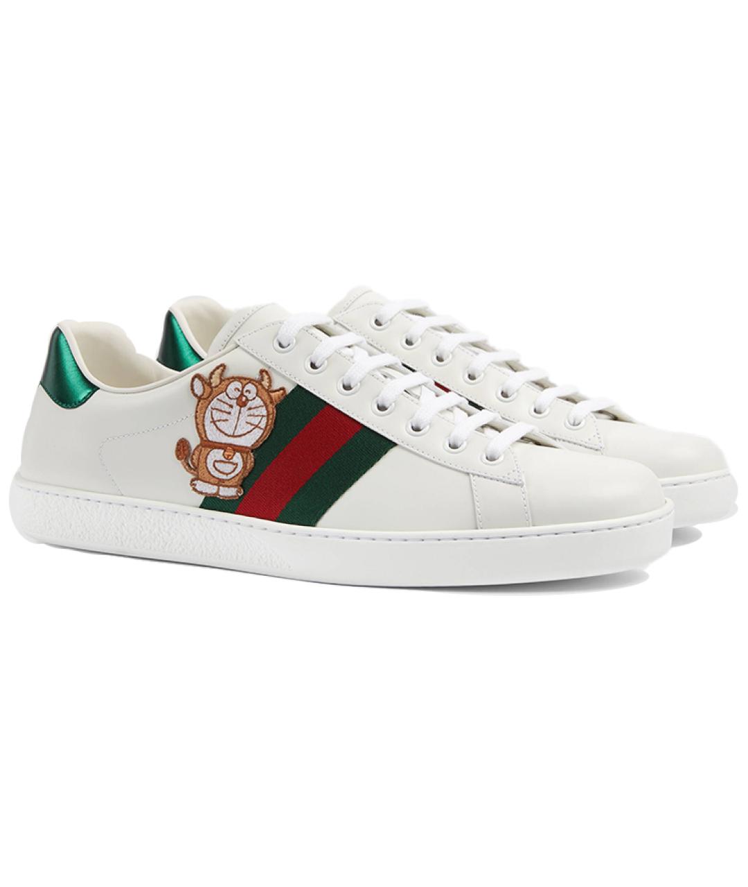 GUCCI Белые низкие кроссовки / кеды, фото 4