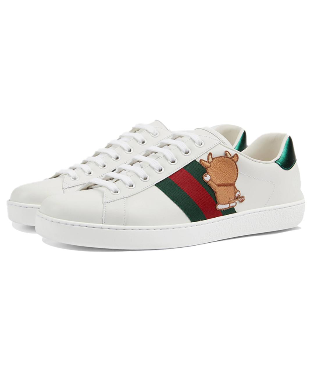 GUCCI Белые низкие кроссовки / кеды, фото 3
