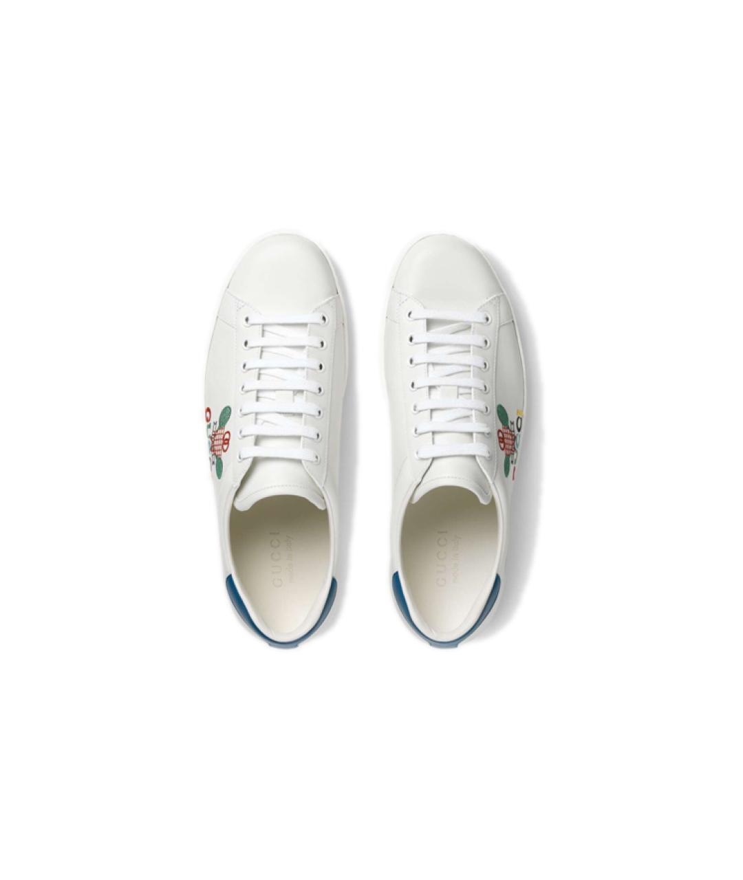 GUCCI Белые низкие кроссовки / кеды, фото 4