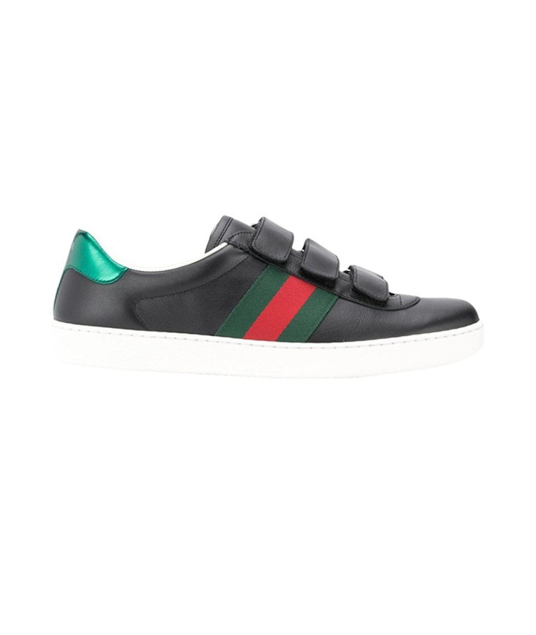 GUCCI Черные низкие кроссовки / кеды, фото 3