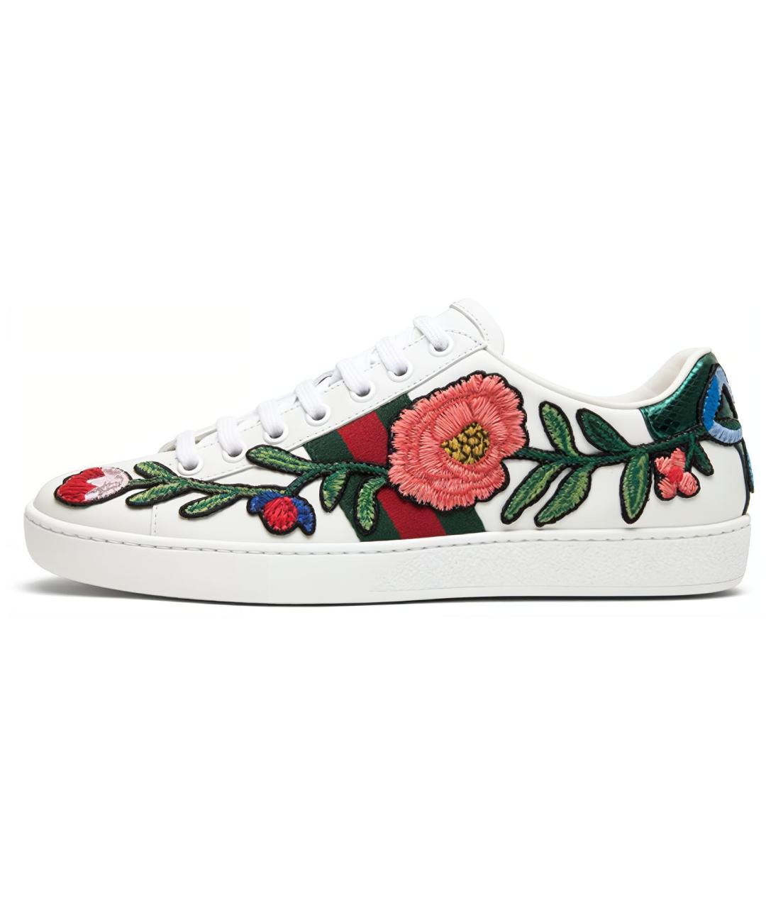 GUCCI Белые кожаные кеды, фото 2