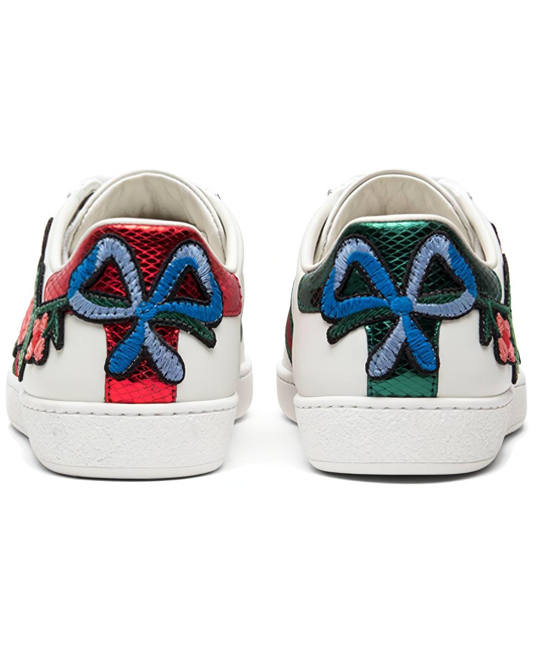GUCCI Белые кожаные кеды, фото 4