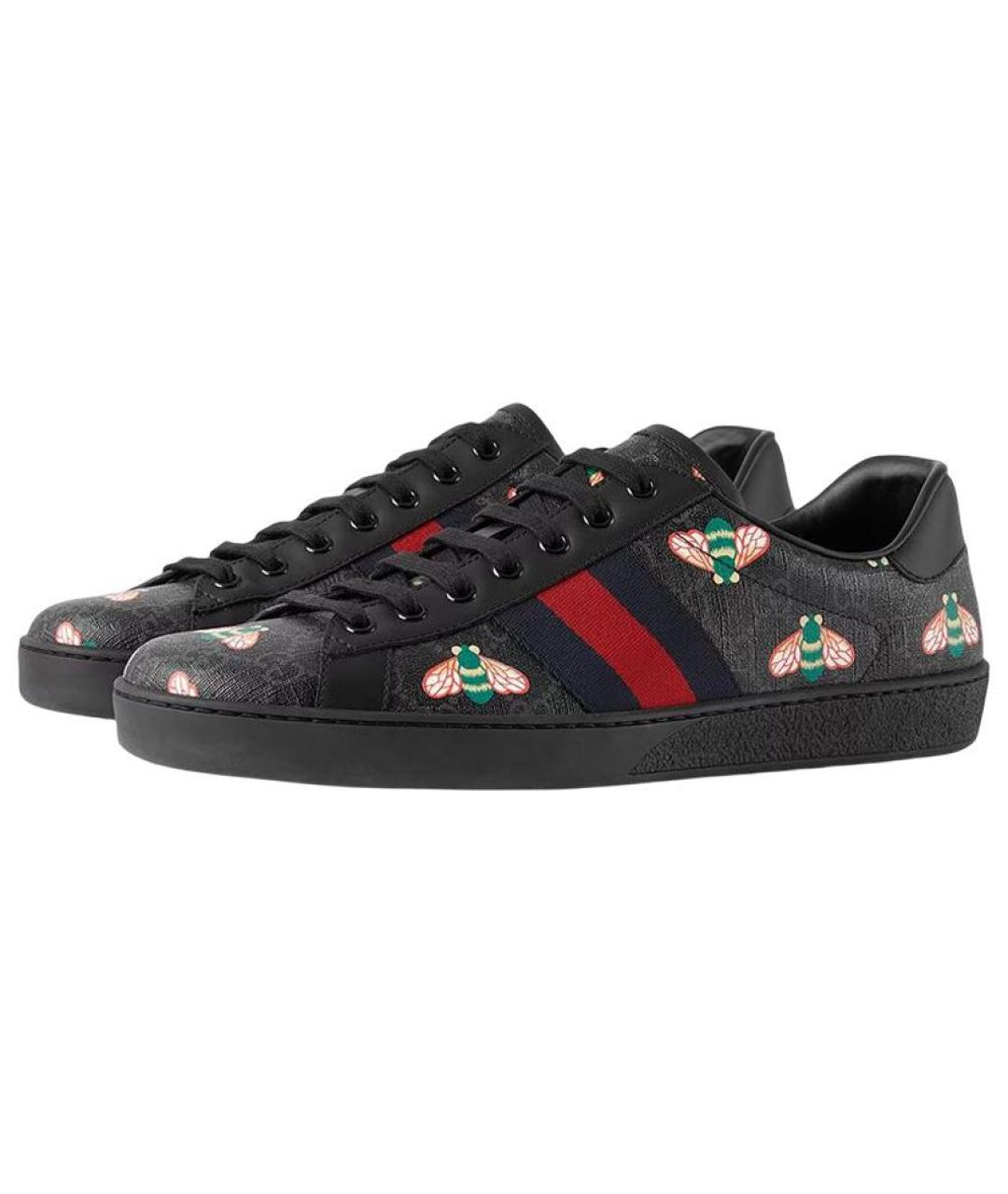 GUCCI Черные низкие кроссовки / кеды, фото 3