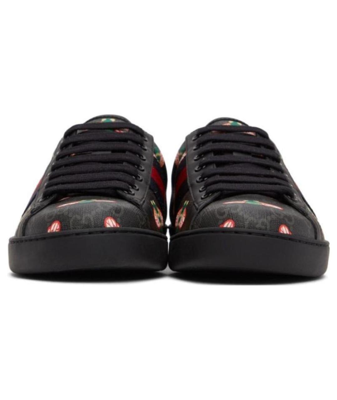 GUCCI Черные низкие кроссовки / кеды, фото 4