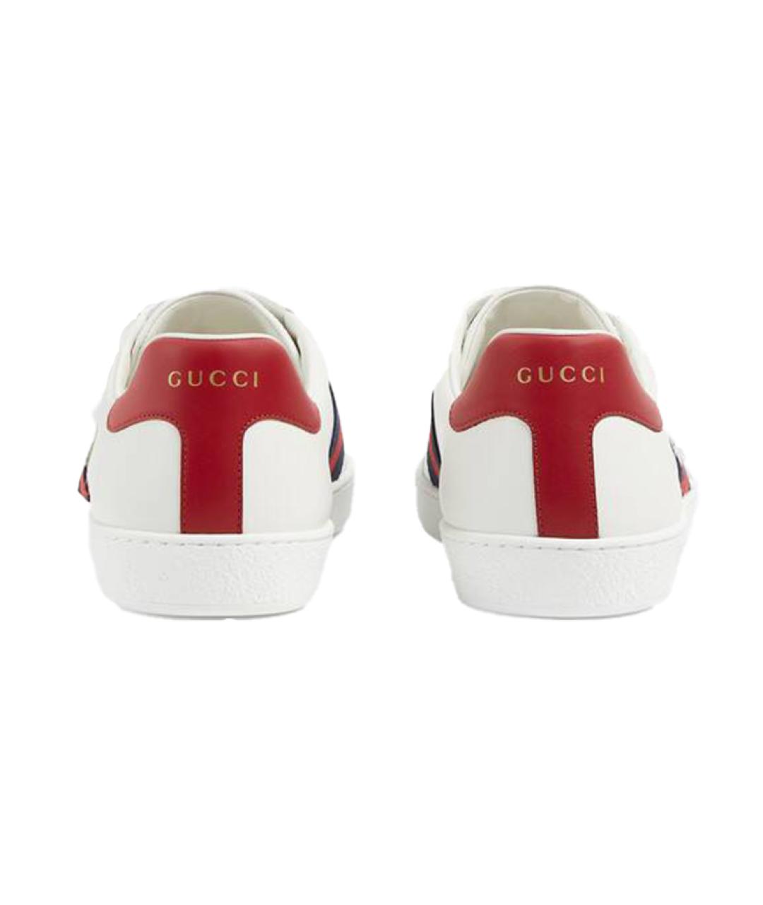 GUCCI Белые кожаные низкие кроссовки / кеды, фото 5