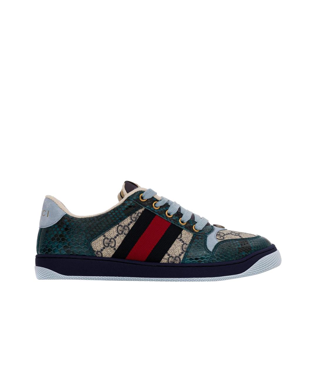 GUCCI Синие низкие кроссовки / кеды, фото 1