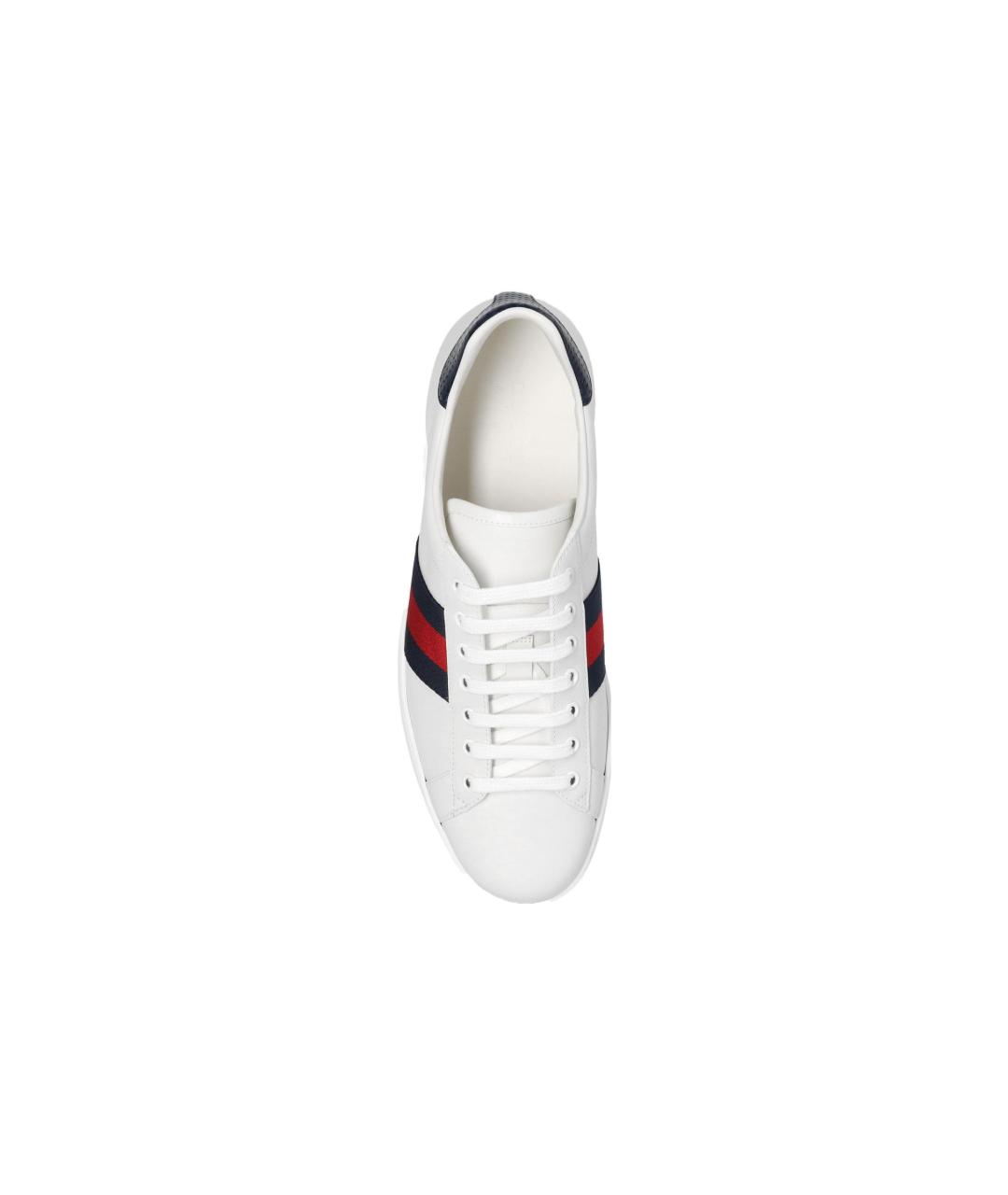 GUCCI Белые кожаные низкие кроссовки / кеды, фото 5