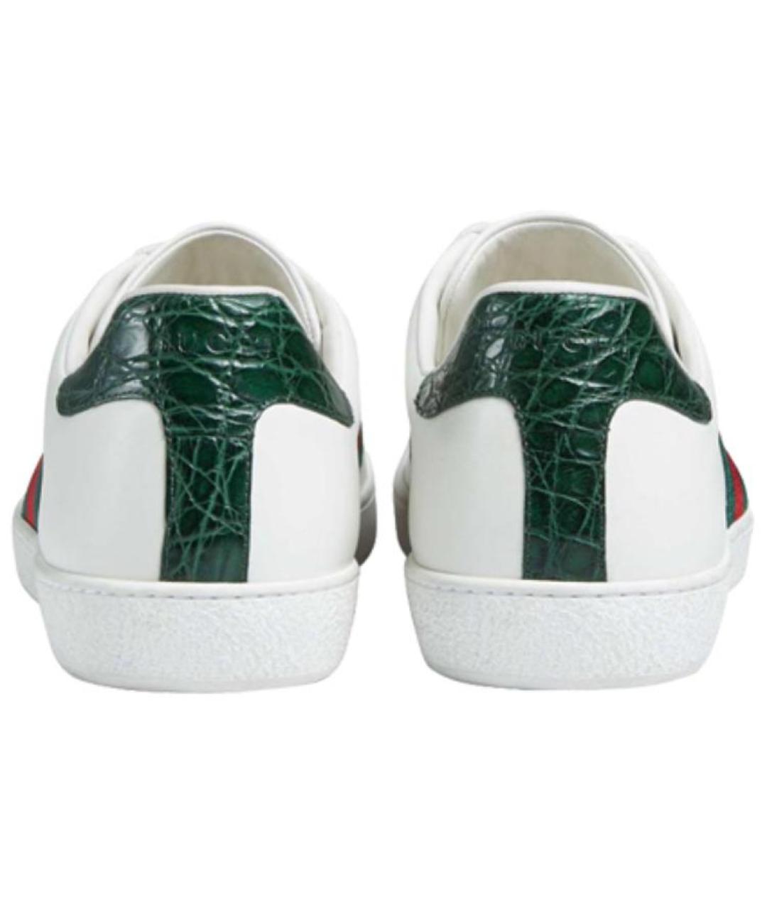 GUCCI Белые кожаные низкие кроссовки / кеды, фото 5