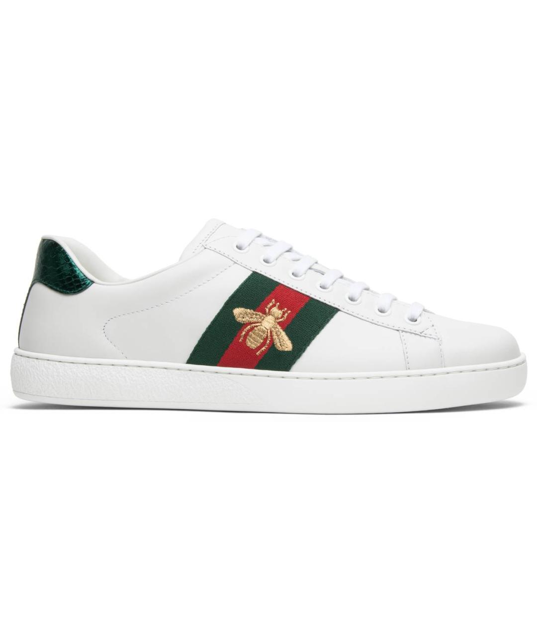 GUCCI Белые кожаные низкие кроссовки / кеды, фото 1
