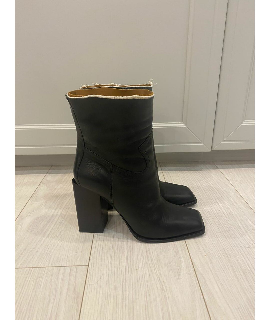 SAINT LAURENT Черные кожаные ботильоны, фото 5