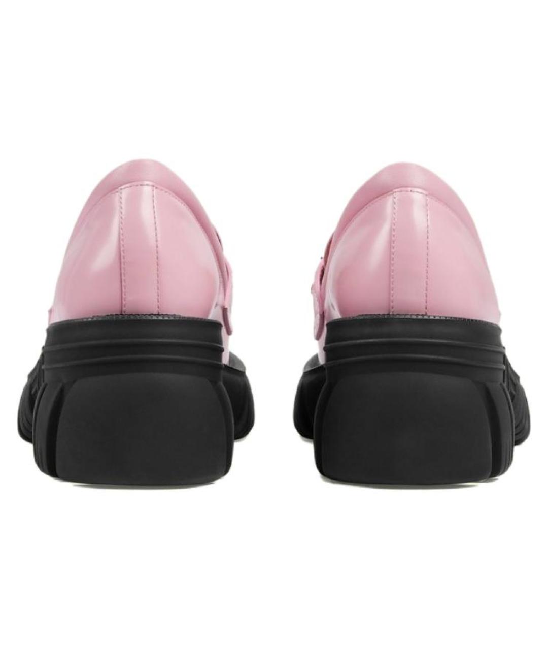 GUCCI Розовые кожаные лоферы, фото 5