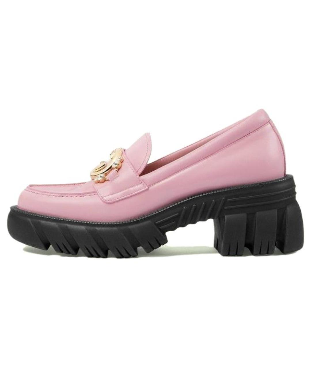 GUCCI Розовые кожаные лоферы, фото 2