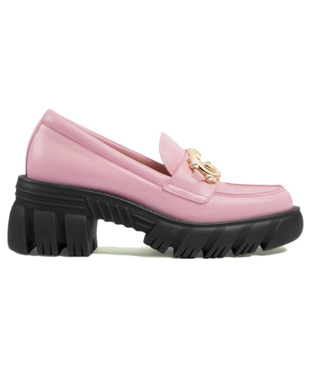 GUCCI Розовые кожаные лоферы, фото 1