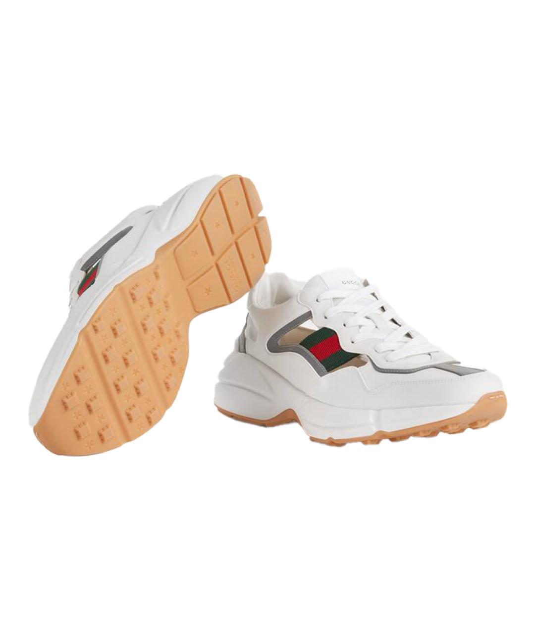 GUCCI Белые низкие кроссовки / кеды, фото 5