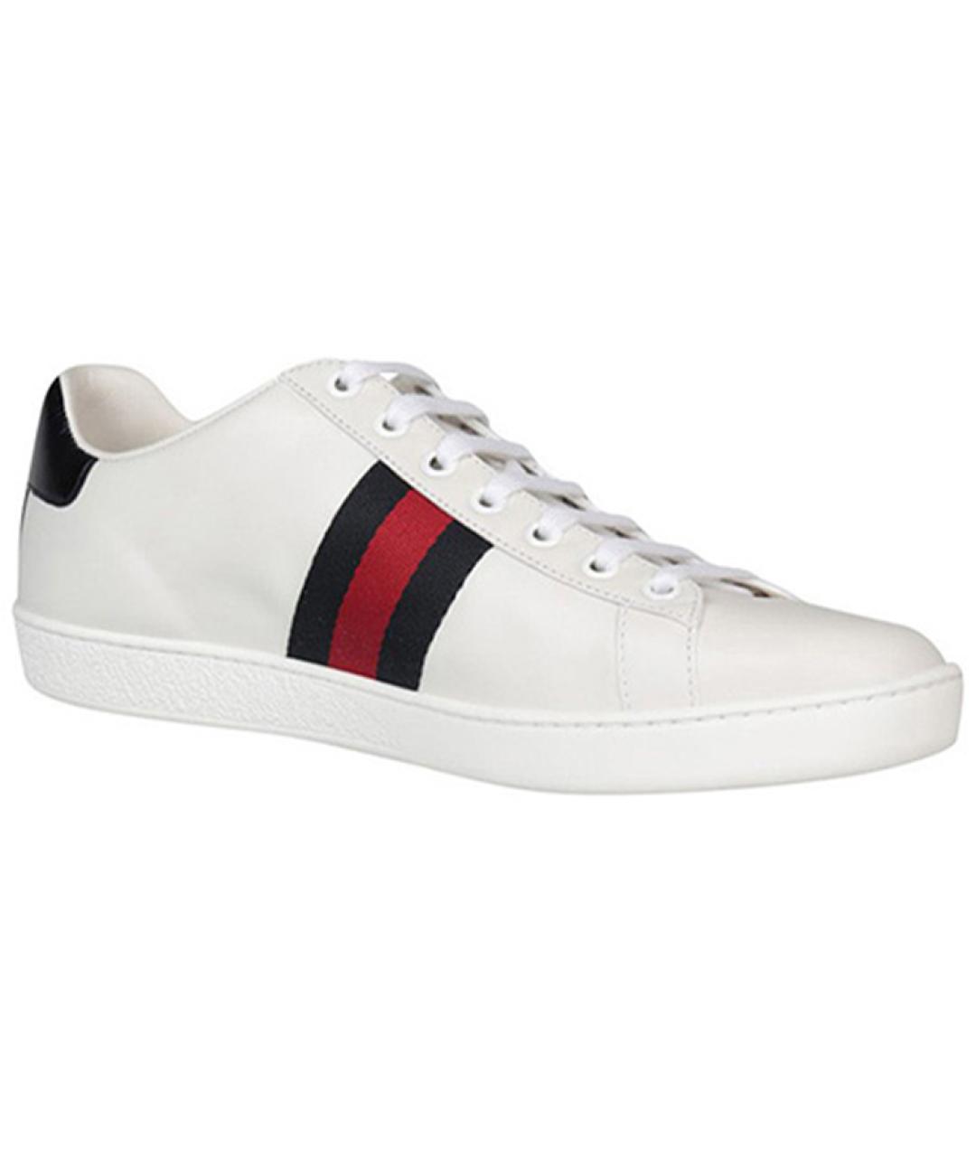 GUCCI Белые кожаные кеды, фото 2