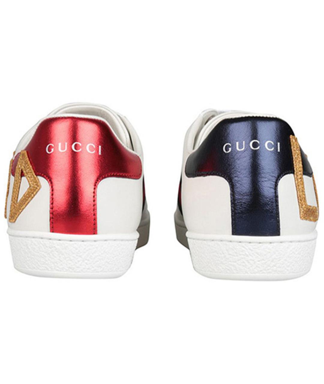 GUCCI Белые кожаные кеды, фото 5