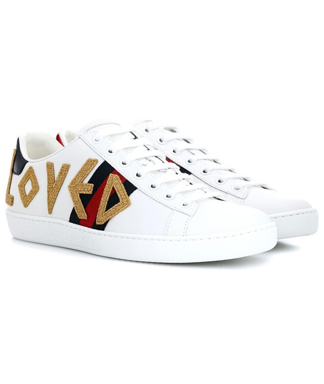 GUCCI Белые кожаные кеды, фото 3
