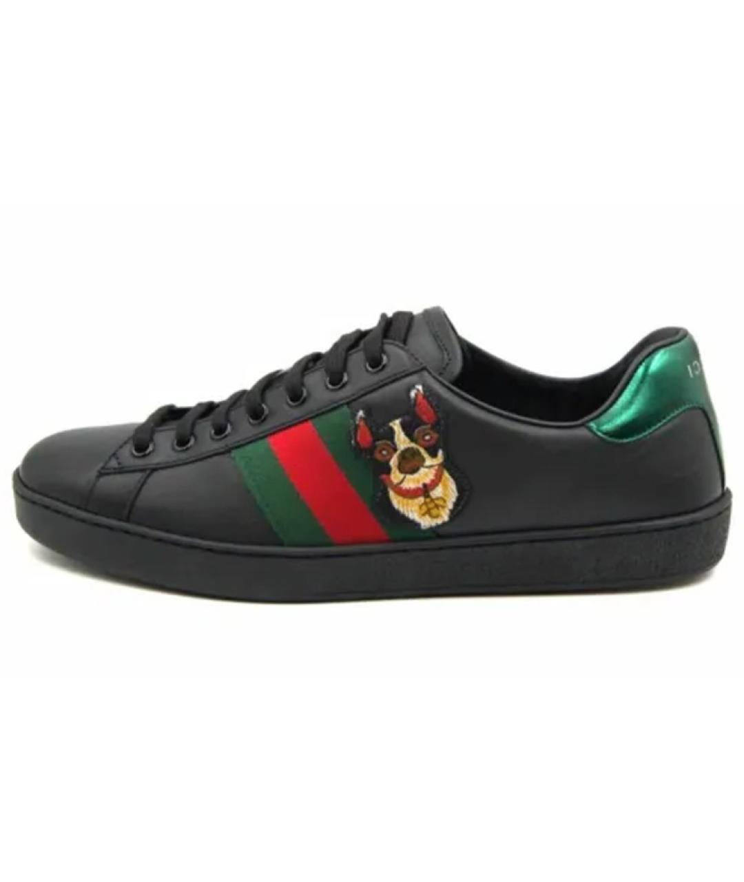 GUCCI Черные низкие кроссовки / кеды, фото 2