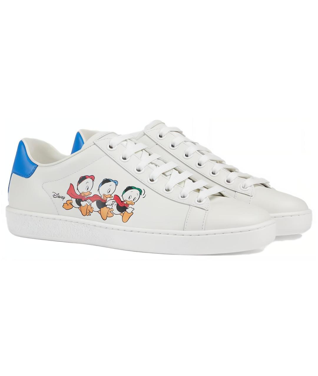 GUCCI Белые кожаные кеды, фото 3