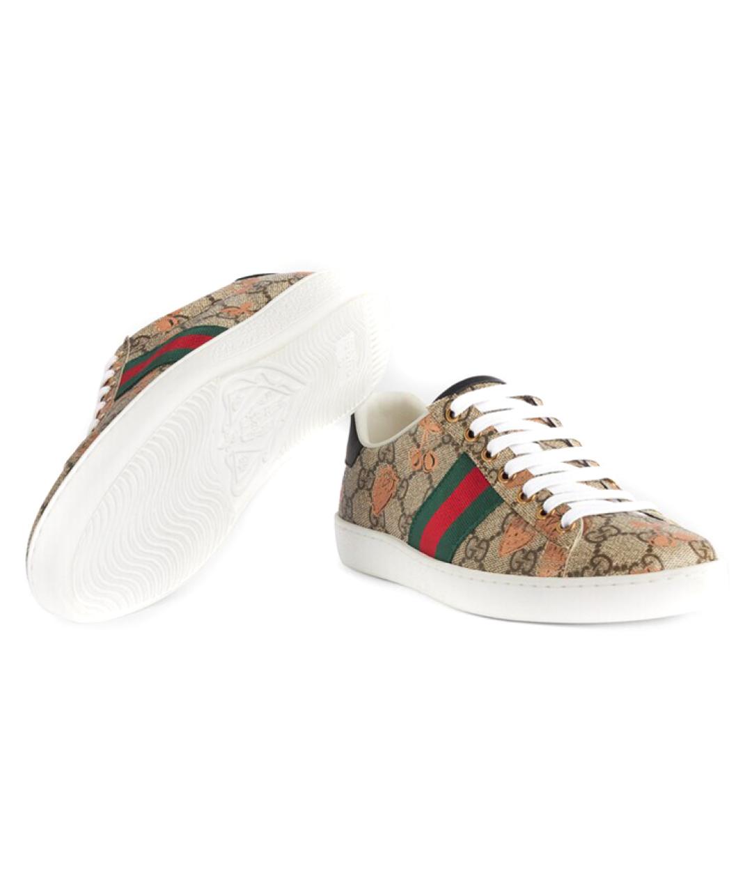 GUCCI Коричневые кеды, фото 5