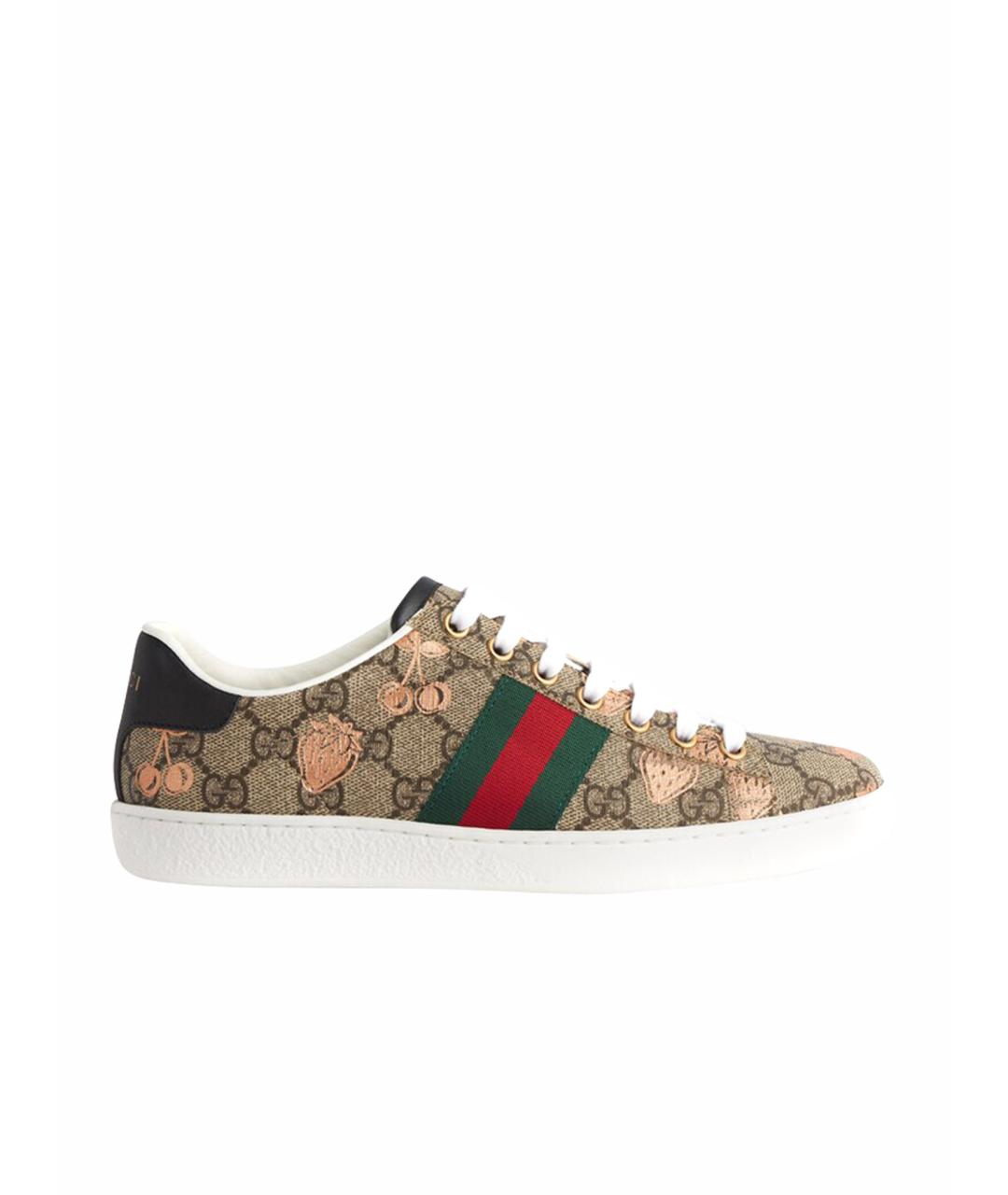 GUCCI Коричневые кеды, фото 1