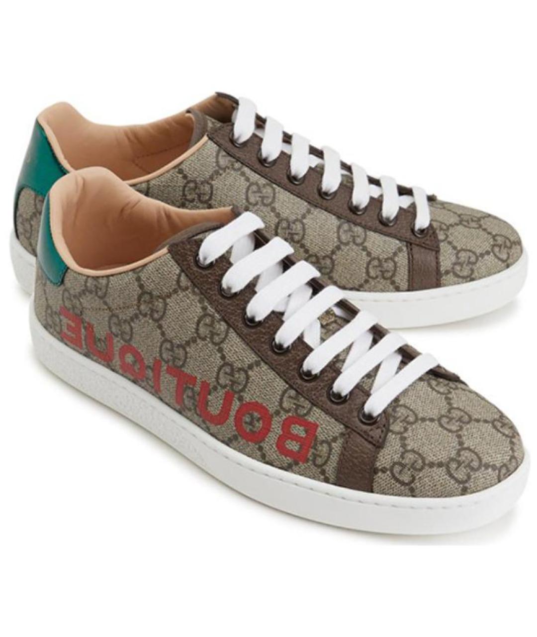 GUCCI Бежевые кеды, фото 5