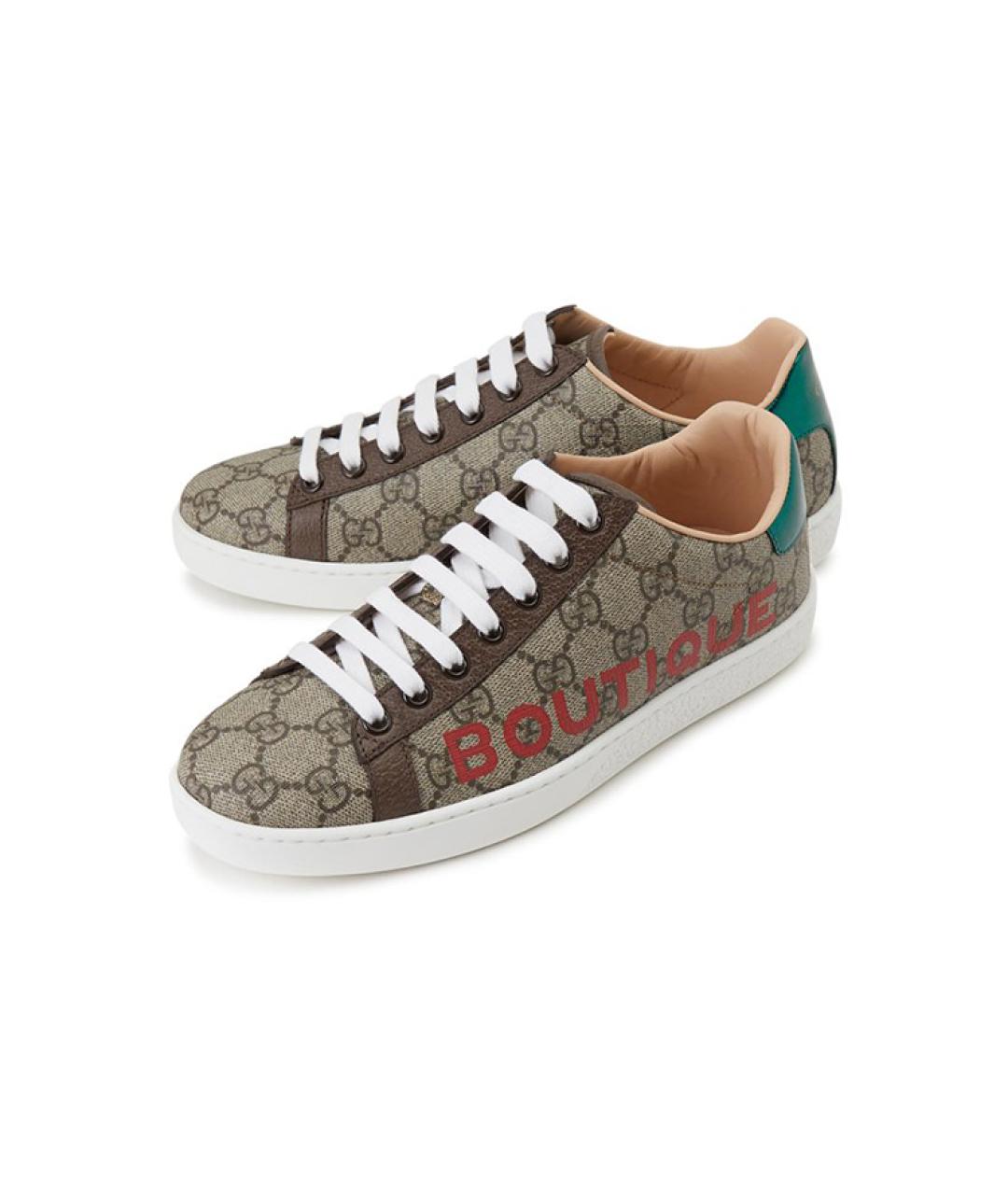 GUCCI Бежевые кеды, фото 4