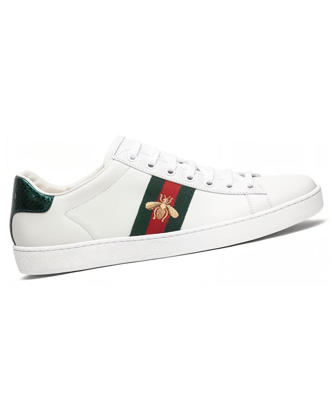 GUCCI Белые кожаные кеды, фото 3