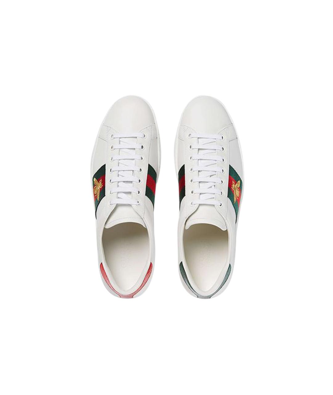 GUCCI Белые кожаные кеды, фото 4