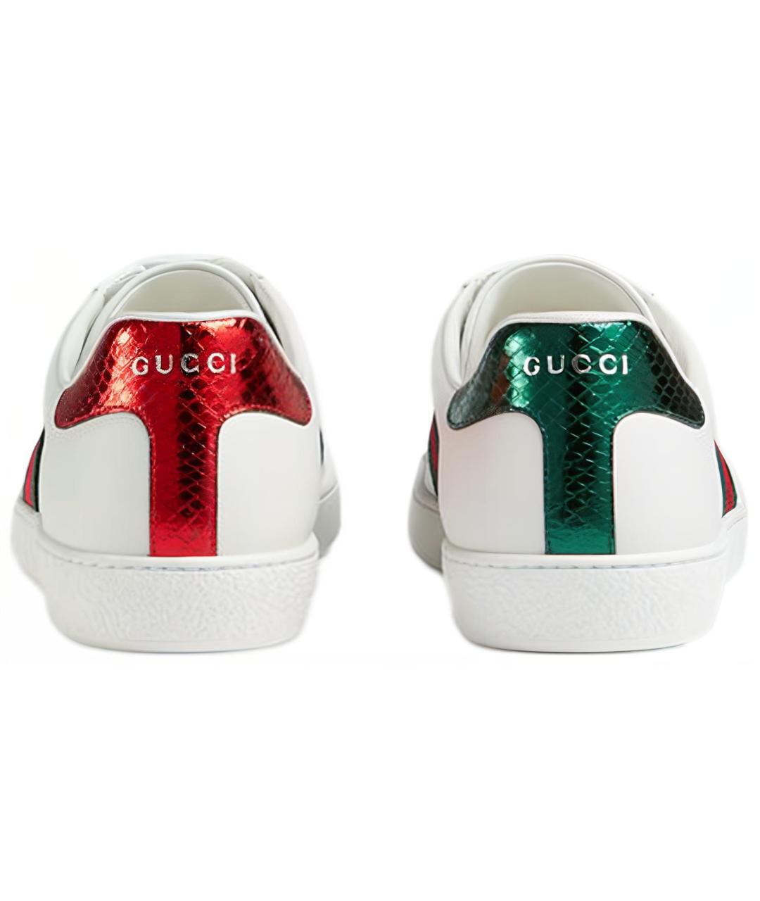 GUCCI Белые кожаные кеды, фото 5
