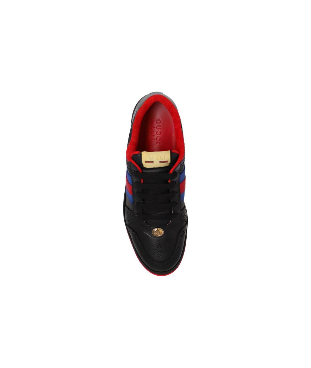 GUCCI Черные кожаные низкие кроссовки / кеды, фото 5