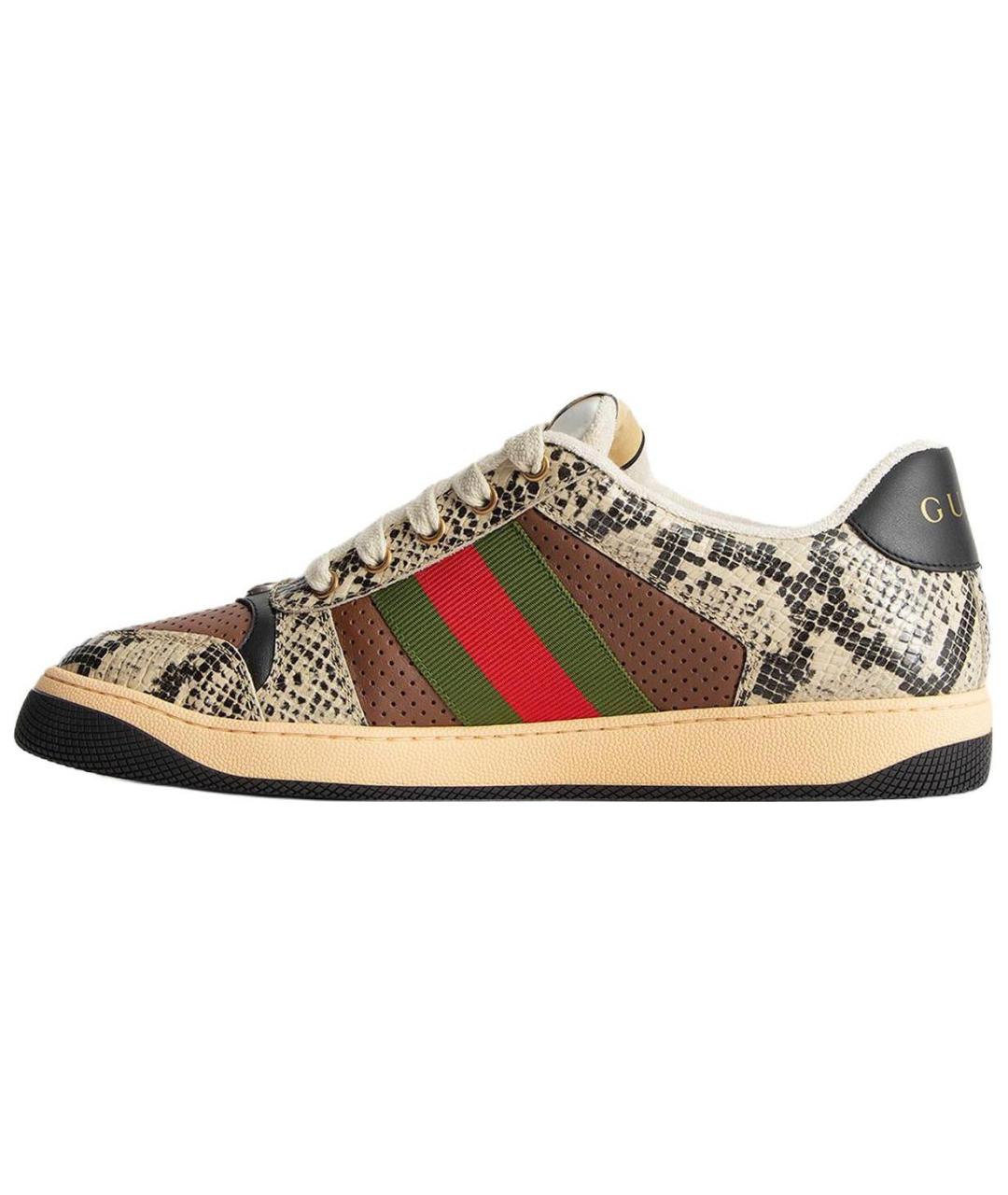 GUCCI Коричневые низкие кроссовки / кеды, фото 2