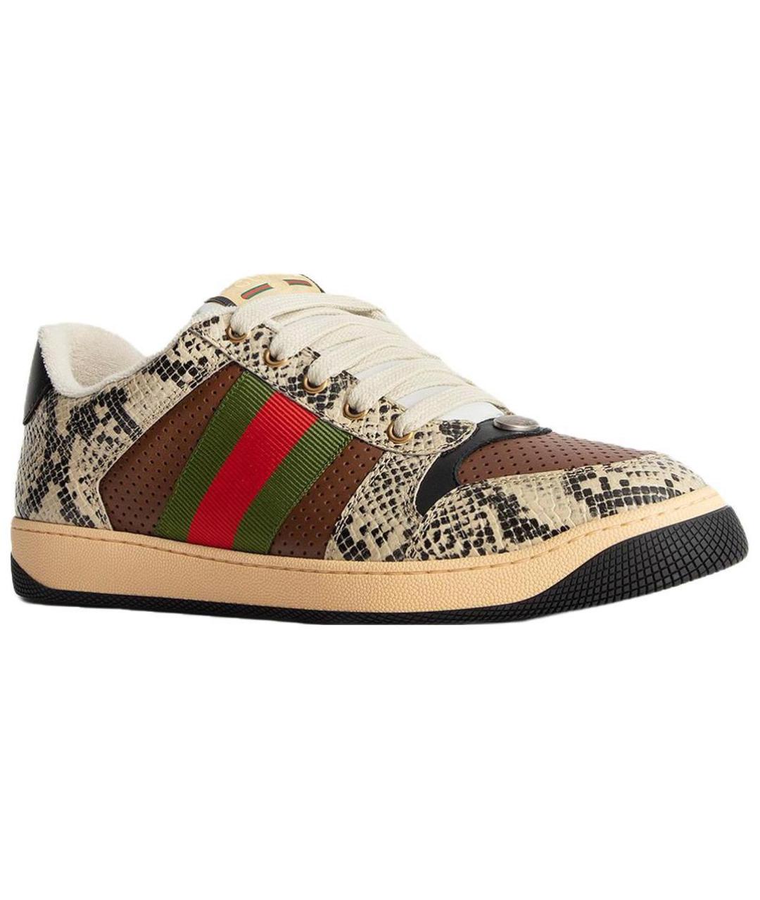 GUCCI Коричневые низкие кроссовки / кеды, фото 3