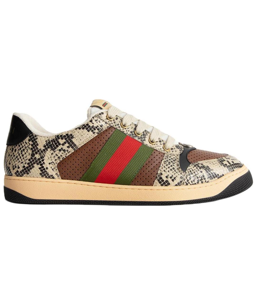 GUCCI Коричневые низкие кроссовки / кеды, фото 1