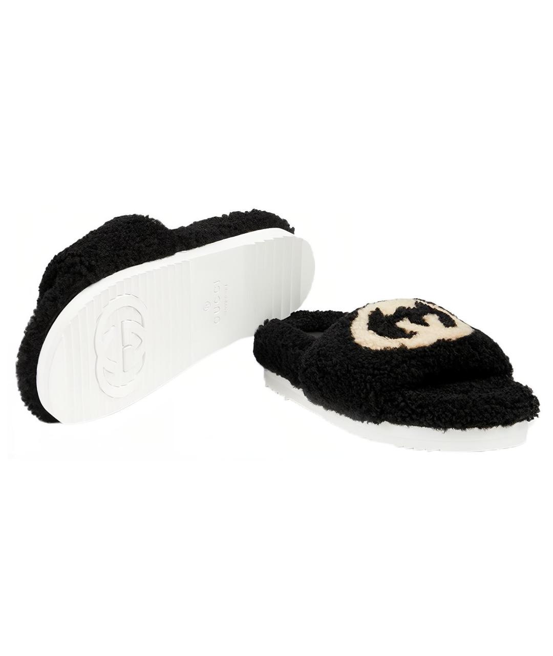 GUCCI Черные шлепанцы, фото 6