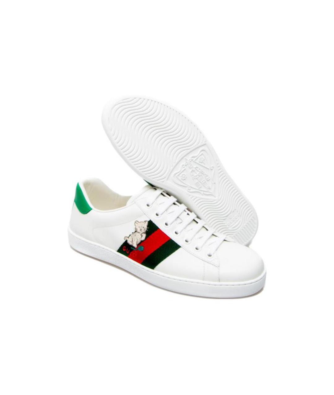 GUCCI Белые низкие кроссовки / кеды, фото 5