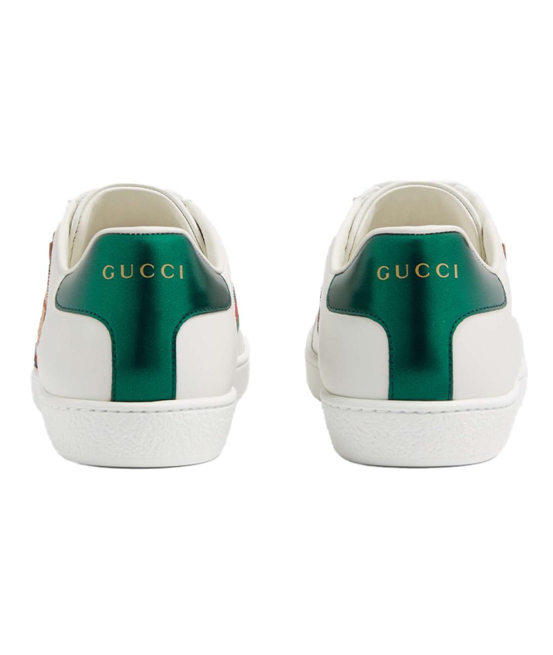 GUCCI Белые кожаные кеды, фото 6